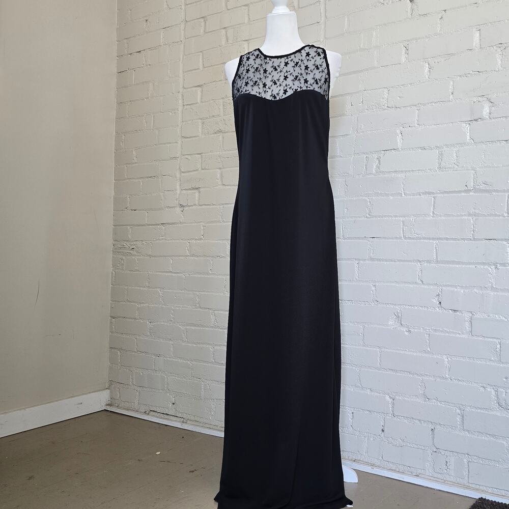 ​Vintage 90s Embroidered Mesh Gown | Whimsigoth Vampy Classic Hollywood Glam
